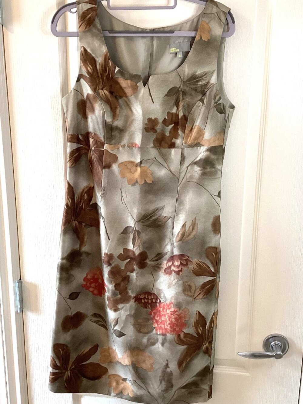 Linea Domani Women's Floral Sheath Semi Fitted Sleeveless Dress Size 8
